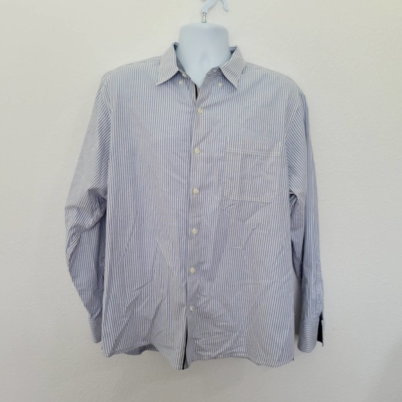 Tommy Bahama Other - Tommy Bahama Men's Blue & White Striped Button Down Dress Shirt Size Large